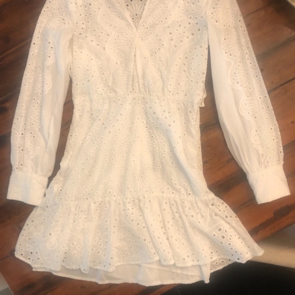 BCBG White Eyelet Flounce Dress - Picture 11 of 12